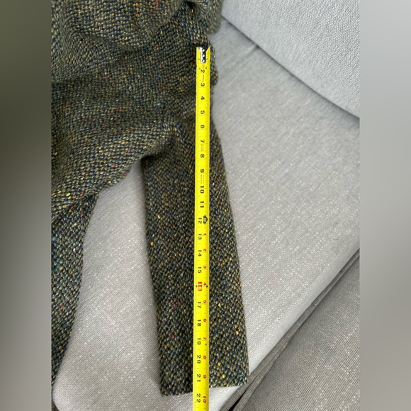 Sold‼️Searle Vintage Irish Wool Herringbone Shawl Collar Green Long Coat 12 - Picture 14 of 17